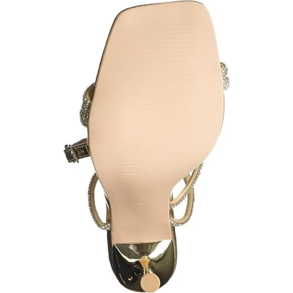 Women's Square Toe Rhinestone Embellished Straps Formal Stiletto High Heels - Picture 5 of 7